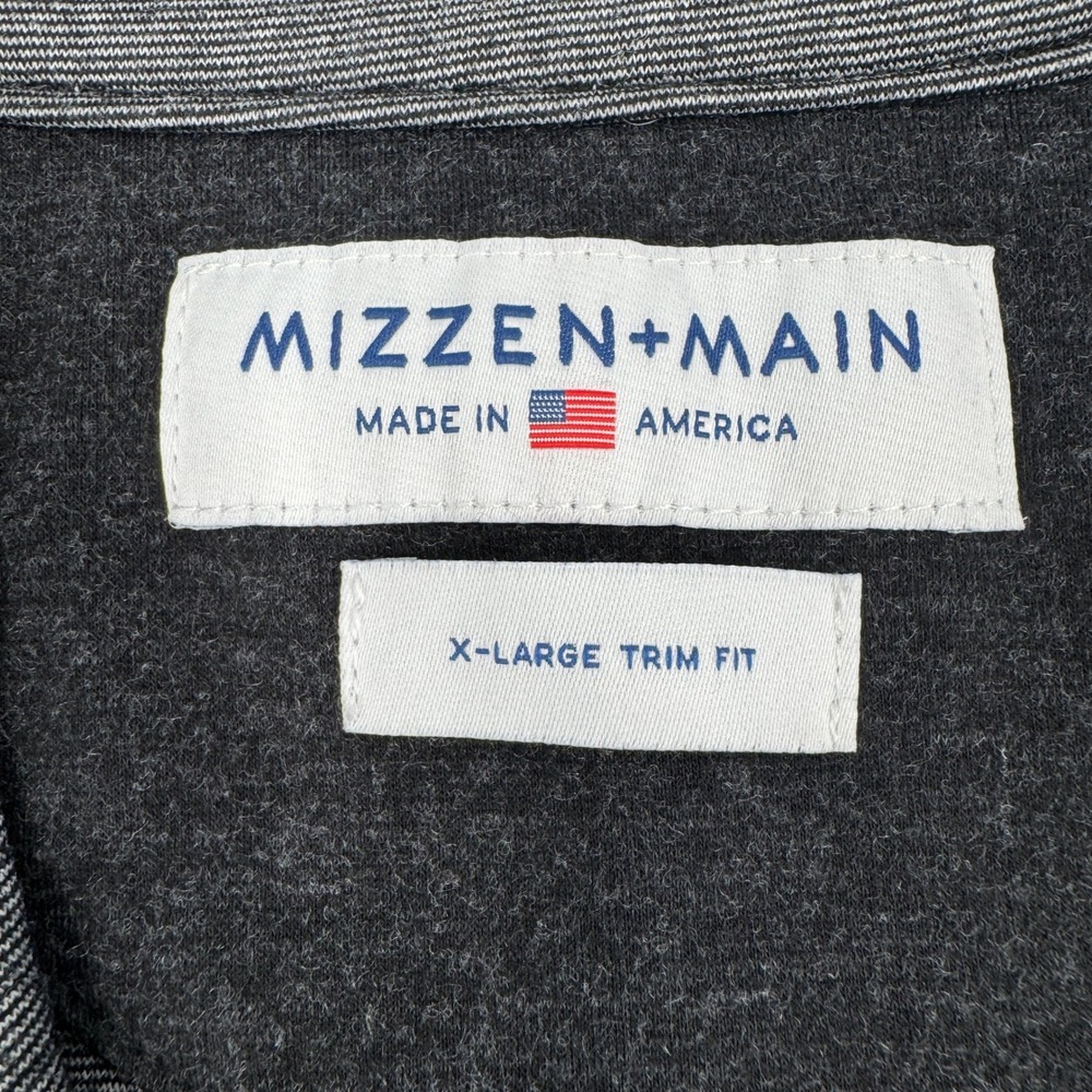 Mizzen+Main Quarter Zip Pullover Mens XL Charcoal‎ Gray Trim Fit Performance Lux - Picture 3 of 8